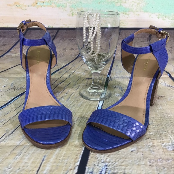 Coach Shoes - NWOT Coach Lexey Snakeskin Heel Sandals Size 8
